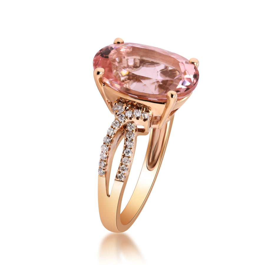 Keyla 14K Rose Gold Oval-Cut Madagascar Morganite Ring