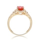 Jenna 14K Yellow Gold Oval-Cut Mexican Fire Opal Ring