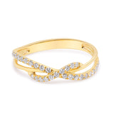 Estella 10K Yellow Gold Round-Cut White Diamond Ring