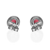 Amelia 10K White Gold Oval-Cut Mozambique Ruby Earring