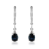 Paloma 10K White Gold Oval-Cut Ceylon Ceylon Blue Sapphire Earring