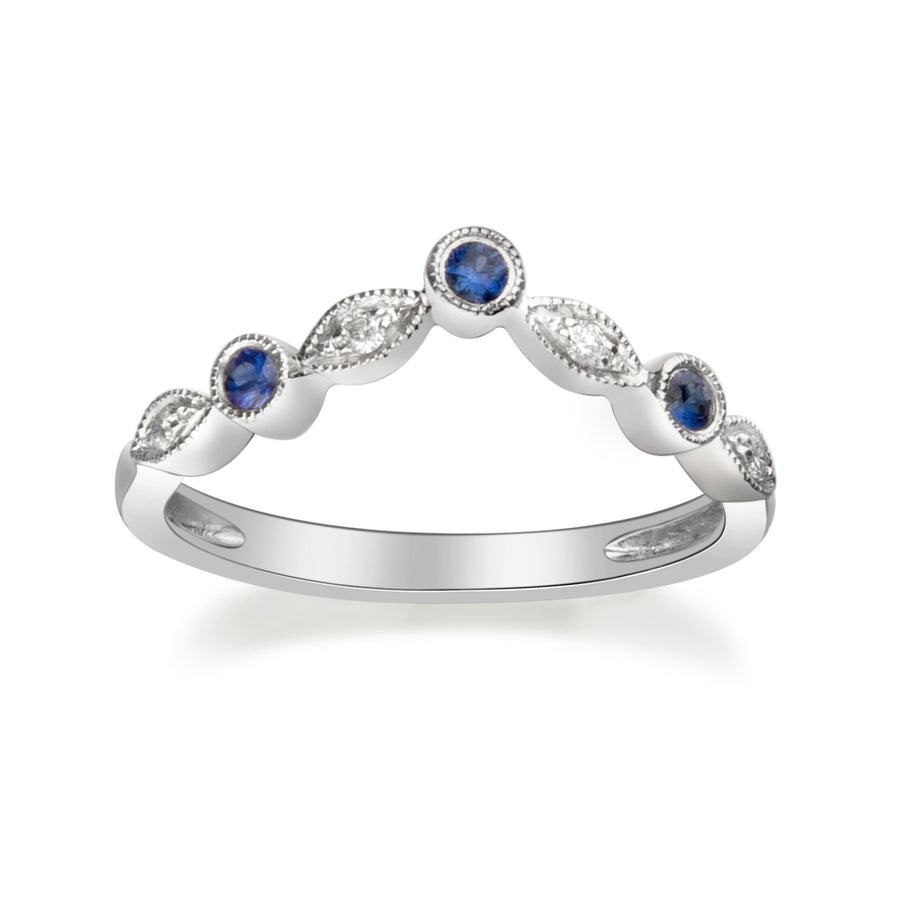 Aniyah 14K White Gold Round-Cut Blue Sapphire Ring