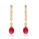 Ava 10K Yellow Gold Oval-Cut Earring Mozambique Ruby Earrings