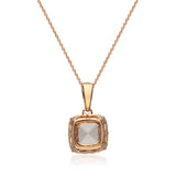 Emma 10K Rose Gold Cushion-Cut Madagascar Morganite Pendant