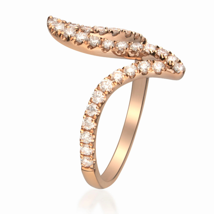 Angelique 10K Rose Gold Round-Cut White Diamond Ring