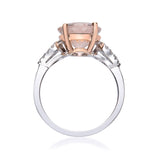 Iris 14K Two Tone Gold Oval-Cut Madagascar Morganite Ring