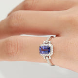 Kennedy 14K White Gold Emerald-Cut Tanzanite Ring