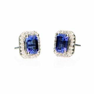 Paola 14K White Gold Emerald-Cut Tanzanian TanzaniteEarrings