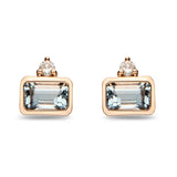 Hannah 14K Rose Gold Emerald-Cut Brazilian Aquamarine Earring