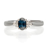 Zara 10K White Gold Oval-Cut Blue Sapphire Ring