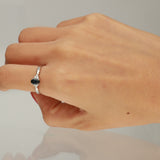 Amelia 10K White Gold Oval-Cut Blue Sapphire Ring