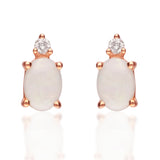 Margot 10K Rose Gold  Oval-Cut Natural African Opal Earring