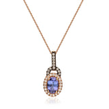Brooke 10K Rose Gold Oval-Cut Tanzanian Tanzanite Pendant