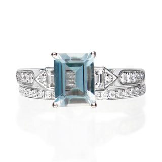 Gwen 14K White Gold Emerald-Cut Brazilian Aquamarine Ring
