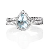 Hadlee 14K White Gold Pear-Cut Brazilian Aquamarine Ring