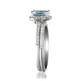 Daniela 14K White Gold Cushion-Cut Aquamarine Ring