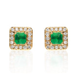 Brooklynn 10K Yellow Gold Square-Cut Natural Zambian Emerald Earring