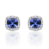 Alivia 14K White Gold Cushion-Cut Tanzanian Tanzanite Earring