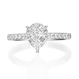 Clarissa 14K White Gold Round-Cut White Diamond Ring