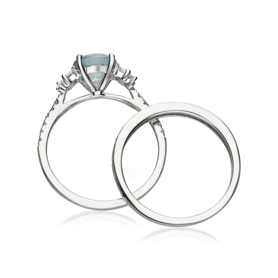 Amelia 14K White Gold Round-Cut Aquamarine Ring