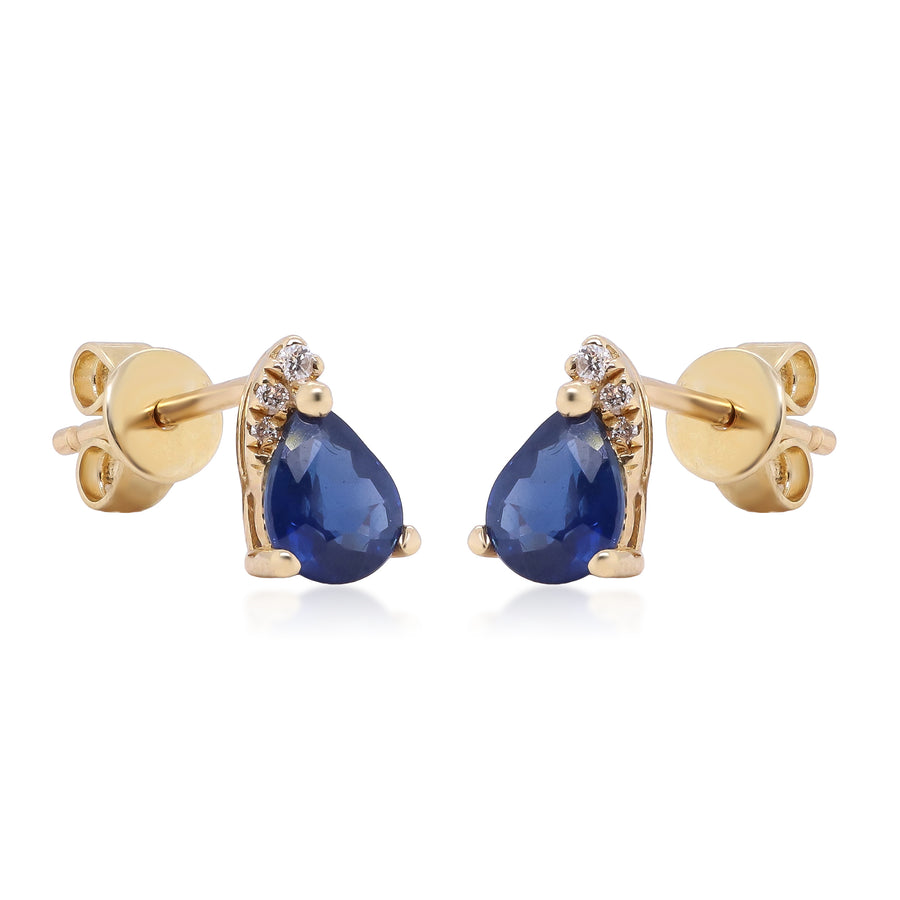 Amelia 10K Yellow Gold Pear-Cut Blue Sapphire Earrings