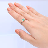 Layla 10K Rose Gold Emerald-Cut Zambian Emerald Ring