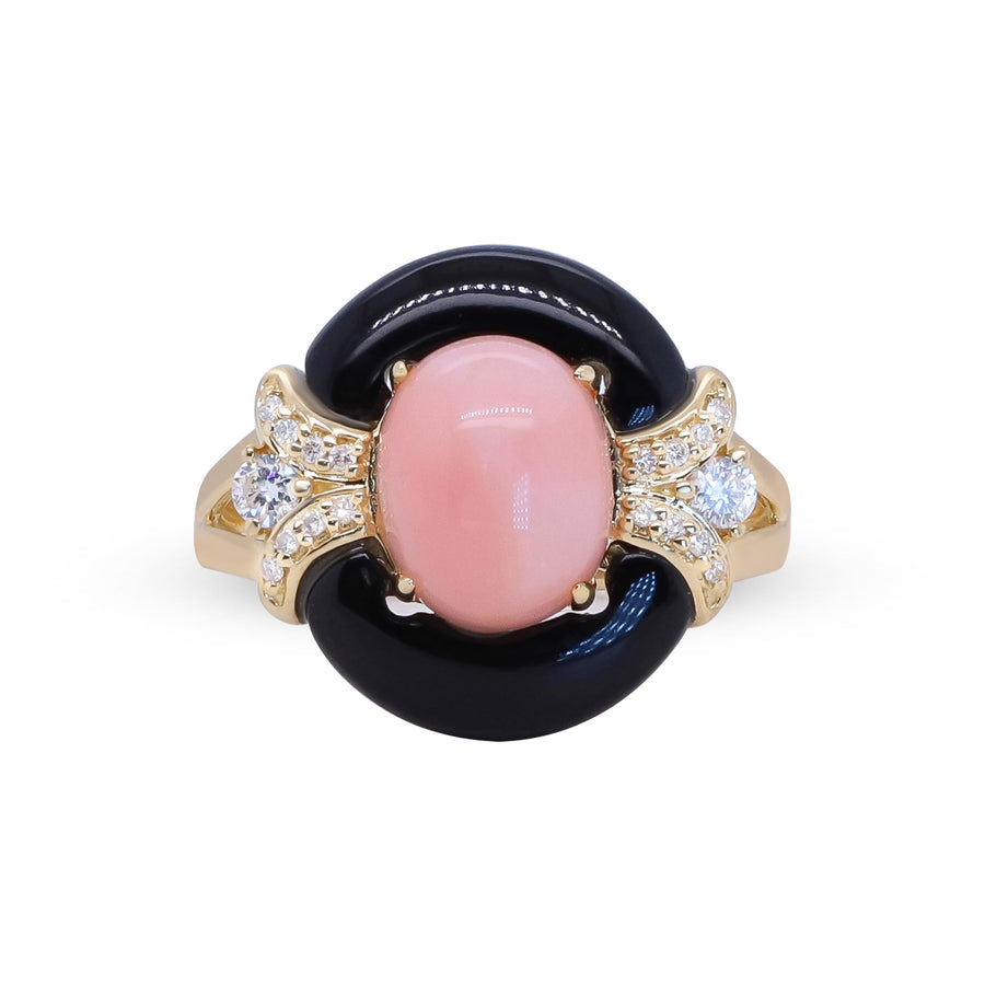 Alanna 14K Yellow Gold Oval-Cut Peruvian Pink Opal Ring