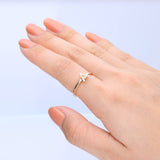 A Initial 14K Yellow Gold Round-Cut White Diamond Ring