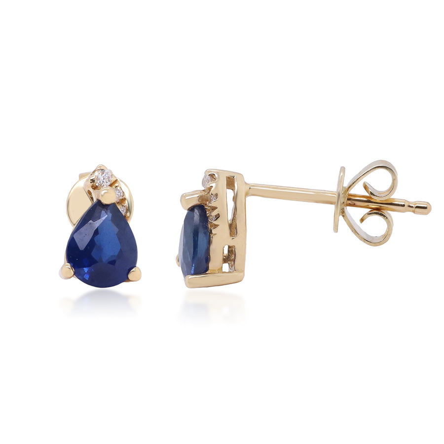 Amelia 10K Yellow Gold Pear-Cut Blue Sapphire Earrings