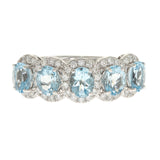 Millie 14K White Gold Oval-Cut Aquamarine Ring