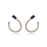 Amelia 10K Yellow Gold Baguette-Cut Blue Sapphire Earrings
