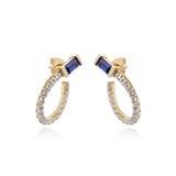 Amelia 10K Yellow Gold Baguette-Cut Blue Sapphire Earrings