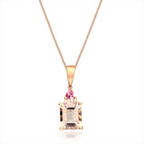 Patricia 14K Rose Gold Emerald-Cut Madagascar Morganite Pendant