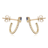 Amelia 10K Yellow Gold Baguette-Cut Blue Sapphire Earrings
