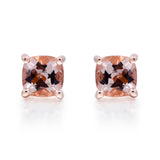 Elsa 14K Rose Gold Cushion-Cut Madagascar Morganite Earring