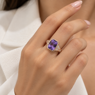 Isabella 14K Yellow Gold Amethyst Ring