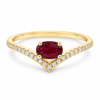 Alisson 10K Yellow Gold Oval-Cut Mozambique Ruby Ring