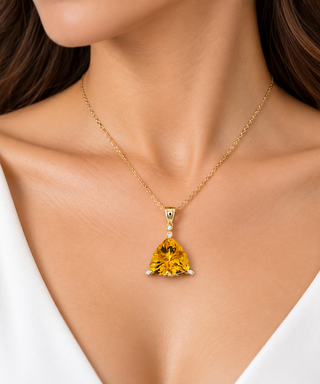 Valerie 10K Yellow Gold Pear-Cut Citrine Pendant