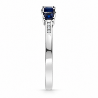 Nivea 10K White Gold square-Cut Ceylon Blue Sapphire Ring