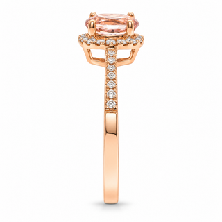 Ezra 14K Rose Gold Oval-Cut Madagascar Morganite Ring