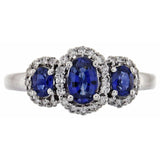 Melody 14K White Gold Oval-Cut Ceylon Blue Sapphire Ring