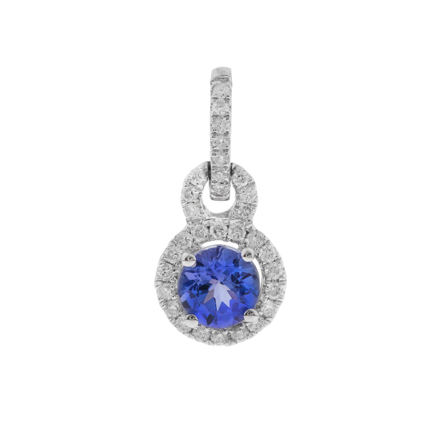 Aria 10K White Gold Round-Cut Tanzanite Pendant