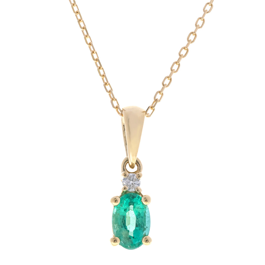 Willow 10K Yellow Gold Oval-Cut Emerald Pendant