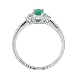 Serena 10K White Gold Oval-Cut Emerald Ring