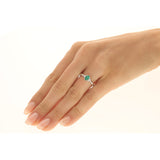 Serena 10K White Gold Oval-Cut Emerald Ring