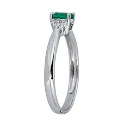 Serena 10K White Gold Oval-Cut Emerald Ring