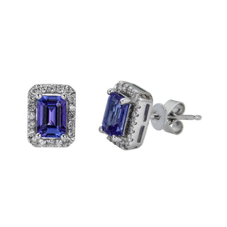 Paola 14K White Gold Emerald-Cut Tanzanian TanzaniteEarrings