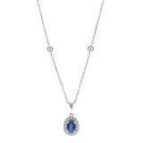 Norah 10K White Gold Oval-Cut Ceylon Blue Sapphire Pendant