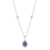 Norah 10K White Gold Oval-Cut Ceylon Blue Sapphire Pendant