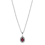Eden 10K White Gold Oval-Cut Mozambique Ruby Pendant